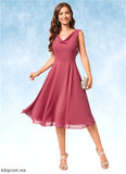Gabriella A-line Cowl Knee-Length Chiffon Cocktail Dress With Ruffle STFP0022232