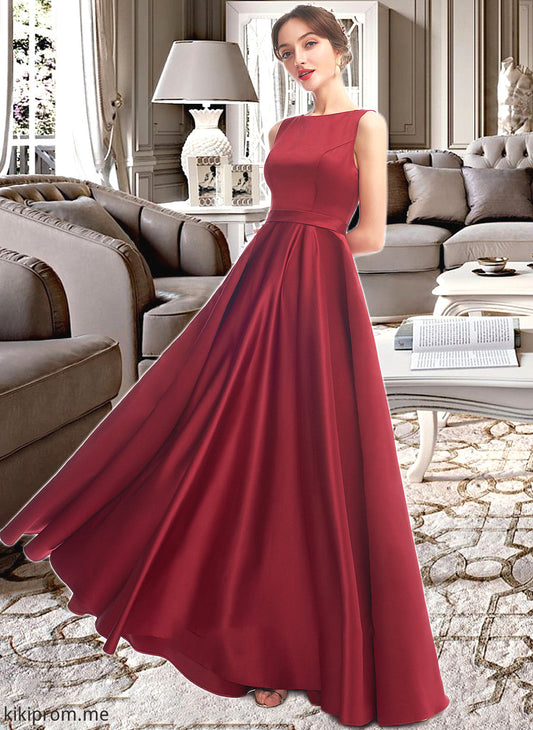 Ariel A-Line Scoop Neck Floor-Length Bridesmaid Dress STFP0013198