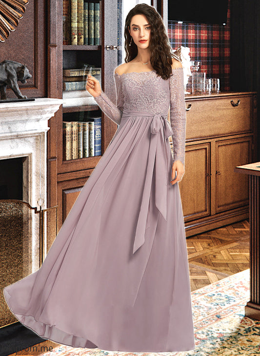 Kinsley A-Line Off-the-Shoulder Floor-Length Bridesmaid Dress STFP0013200