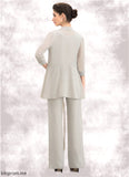 Mila Jumpsuit/Pantsuit Scoop Neck Floor-Length Chiffon Lace Mother of the Bride Dress STF126P0014632