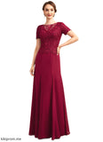 Ayanna Trumpet/Mermaid Scoop Neck Floor-Length Chiffon Lace Mother of the Bride Dress STF126P0014979