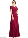 Ayanna Trumpet/Mermaid Scoop Neck Floor-Length Chiffon Lace Mother of the Bride Dress STF126P0014979