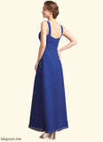 Hazel A-Line Square Neckline Ankle-Length Chiffon Mother of the Bride Dress With Ruffle STF126P0014982