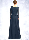 Caitlyn A-Line V-neck Asymmetrical Chiffon Mother of the Bride Dress With Ruffle Beading Bow(s) STF126P0015021