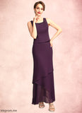 Emily Sheath/Column Scoop Neck Ankle-Length Chiffon Mother of the Bride Dress With Beading Sequins STF126P0015024
