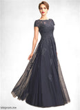 Kayden A-Line Scoop Neck Floor-Length Tulle Lace Mother of the Bride Dress With Beading STF126P0015029