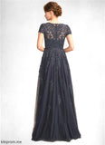 Kayden A-Line Scoop Neck Floor-Length Tulle Lace Mother of the Bride Dress With Beading STF126P0015029