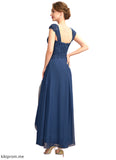 Frederica A-Line Square Neckline Asymmetrical Chiffon Lace Mother of the Bride Dress STF126P0015034