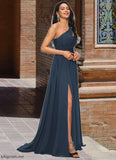 Carleigh A-line Asymmetrical Sweep Train Chiffon Prom Dresses With Pleated STFP0022212