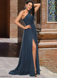 Carleigh A-line Asymmetrical Sweep Train Chiffon Prom Dresses With Pleated STFP0022212