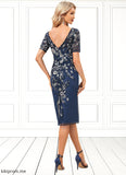 Aria Sheath/Column Scoop Knee-Length Lace Evening Dress STFP0022301