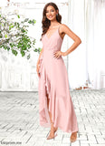 Fernanda A-line V-Neck Asymmetrical Chiffon Cocktail Dress With Cascading Ruffles Ruffle STFP0022502
