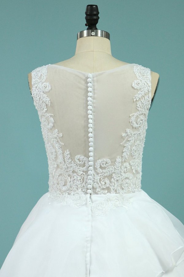 2024 New Arrival Wedding Dresses Straps A Line Organza PML486DS