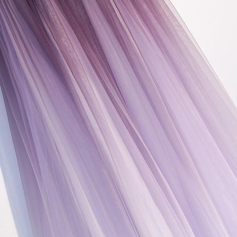 Unique A Line Ombre Purple Beading Prom Dresses with Lace up, Long Dance Dresses STF15603