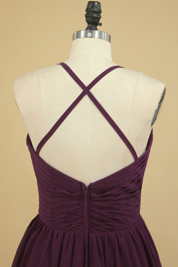 2024 Open Back Spaghetti Straps A Line Bridesmaid Dresses PG8RZALS