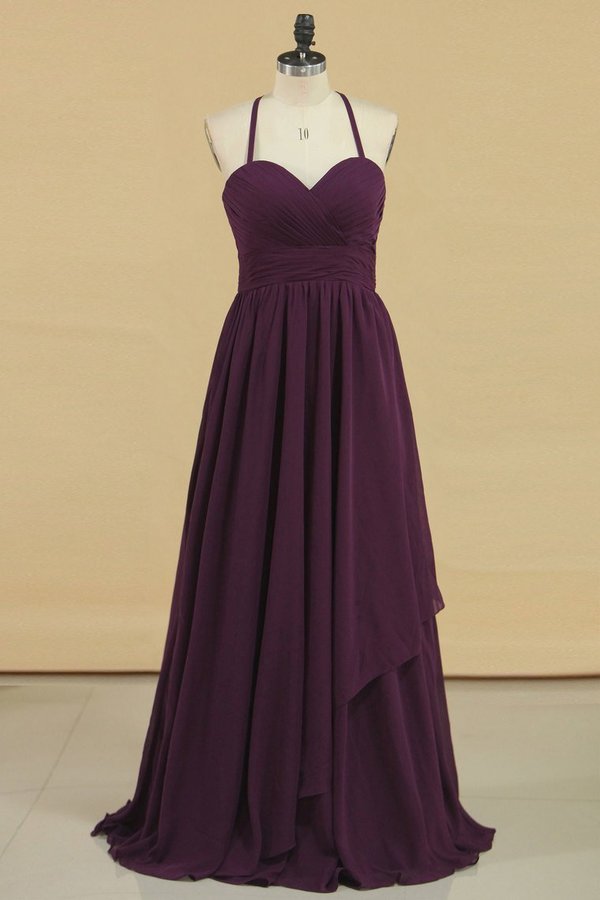 2024 Open Back Spaghetti Straps A Line Bridesmaid Dresses PG8RZALS