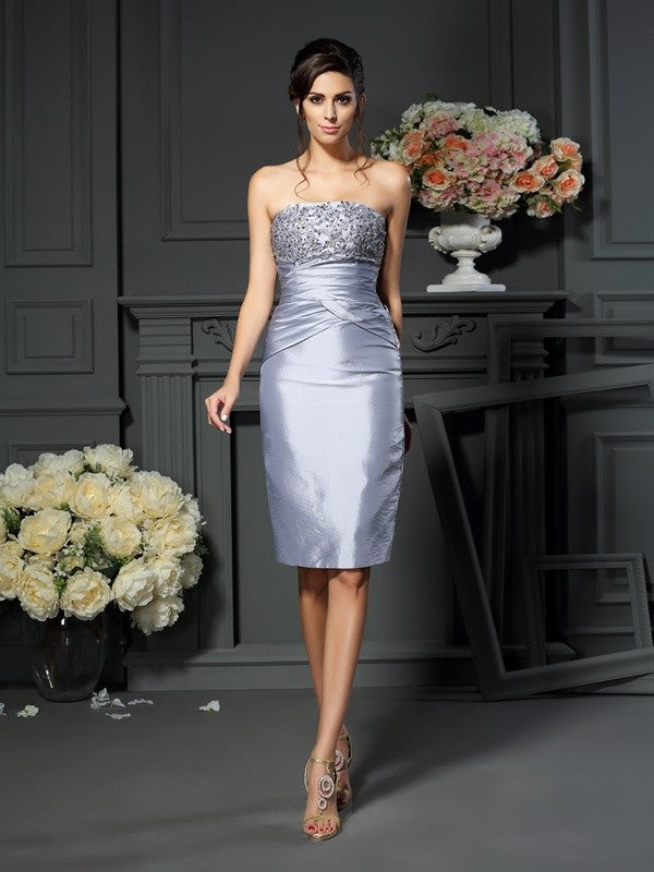 Sheath/Column Sweetheart Sleeveless Short Taffeta Mother of the Bride Dresses TPP0007344