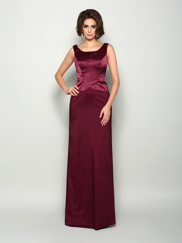 A-Line/Princess Square Sleeveless Long Elastic Woven Satin Mother of the Bride Dresses TPP0007442