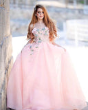 Princess Ball Gown Sweetheart Pink One Shoulder Prom Dresses, Quinceanera Dresses STF15296