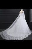 Sweetheart Wedding Dresses A Line With Beading Rhinestones Tulle Long Sleeves PSZXZKBT