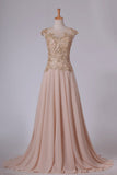 2024 New Arrival Scoop Mother Of The Bride Dresses With Applique Cap P68TKCE7