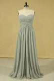 2024 Plus Size Sweetheart A Line Mother Of The Bride Dresses With Ruffles Chiffon Floor PDR5399F