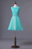 2024 Homecoming Dresses Bateau Tulle & Lace A-Line With PE66BLR7