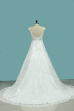 2024 Wedding Dresses Bateau Open Back A Line Tulle PR2CLF8F