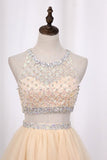 2024 Homecoming Dresses Scoop A-Line Beaded Bodice P93AXD5L