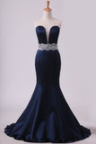 2024 Evening Dresses Sweetheart Mermaid Court Train Satin With P6NK7QEL