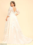 With Marisol Train V-neck Lace Court Sequins Tulle Wedding A-Line Wedding Dresses Dress