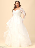 Wedding V-neck Floor-Length Makena Ball-Gown/Princess Dress Tulle Wedding Dresses With Beading Lace Sequins