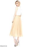 Cocktail With Pleated A-Line/Princess Tea-Length Skirt Janiah Cocktail Dresses Chiffon