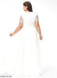 Wedding Dresses Lace Chiffon Wedding Floor-Length Aisha A-Line Dress V-neck
