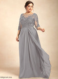 Cascading Neck Mother Floor-Length Scoop Lace Bride Mother of the Bride Dresses the Beading Sequins Chiffon of With Ruffles A-Line Dress Bria