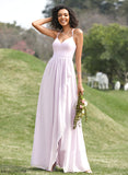 Neckline Asymmetrical Ruffle Fabric V-neck A-Line SplitFront Embellishment Silhouette Length Jocelynn Bridesmaid Dresses