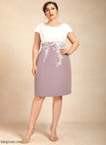 Jaslyn Lace Chiffon Satin Dress Sheath/Column Scoop Cocktail Dresses Knee-Length Neck Cocktail