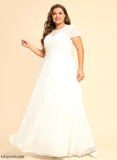 With Floor-Length Neck Kallie Lace Sequins Scoop Wedding Dress Chiffon Wedding Dresses