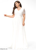 Wedding Dresses Lace Chiffon Wedding Floor-Length Aisha A-Line Dress V-neck