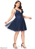 Sequins Prom Dresses Short/Mini Madelyn With A-Line V-neck Tulle