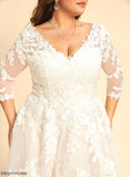 With Marisol Train V-neck Lace Court Sequins Tulle Wedding A-Line Wedding Dresses Dress