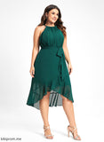 Tianna Dress Cocktail Dresses With A-Line Asymmetrical Cocktail Bow(s) Chiffon Ruffle Neck Scoop