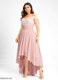 Pleated Lace Off-the-Shoulder Prom Dresses Joyce With A-Line Chiffon Asymmetrical