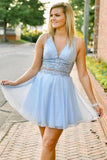 A-Line Short Two Pieces Homecoming Dress Tulle P7RQTMHL
