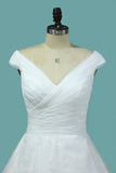 2024 A Line Pleated Bodice Off The Shoulder Wedding PG2A8HR2