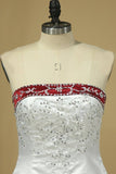 Hot Selling Wedding Dresses A Line Strapless Sweep/Brush PY568ZFX