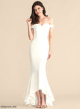 Off-the-Shoulder Katherine With Trumpet/Mermaid Wedding Ruffles Asymmetrical Wedding Dresses Dress Cascading