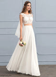Wedding Scoop Kaiya With Beading Dress Neck Wedding Dresses Chiffon Floor-Length A-Line Sequins