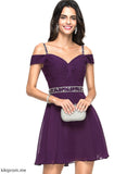 With Sequins Homecoming Dresses Dress Undine Beading Short/Mini Sweetheart Homecoming A-Line Chiffon