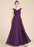 Ruffle With Off-the-Shoulder Prom Dresses A-Line Chiffon Mildred Floor-Length